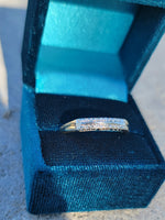 14k gold two tone diamond 2-row estate band - apx .07ct tw