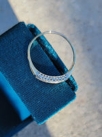 14k gold two tone diamond 2-row estate band - apx .07ct tw