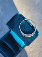 14k gold two tone diamond 2-row estate band - apx .07ct tw