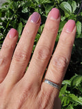 14k gold two tone diamond 2-row estate band - apx .07ct tw