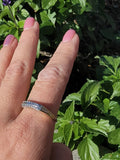 14k gold two tone diamond 2-row estate band - apx .07ct tw