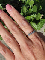 14k gold two tone diamond 2-row estate band - apx .07ct tw