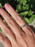 14k gold two tone diamond 2-row estate band - apx .07ct tw