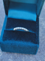 14k white gold diamond estate curved band - apx .17ct tw
