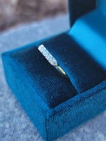 14k gold two tone 6 diamond estate band - apx .04ct tw