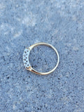 14k gold two tone 6 diamond estate band - apx .04ct tw