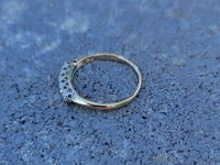 14k gold two tone 6 diamond estate band - apx .04ct tw