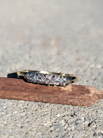 14k gold two tone 6 diamond estate band - apx .04ct tw