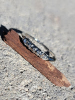 14k white gold 5 diamond estate mid-century band