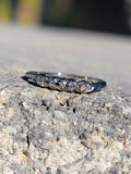 14k white gold 5 diamond estate mid-century band