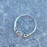 14k white gold 5 diamond estate mid-century band