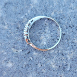 14k white gold 5 diamond estate mid-century band