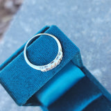 14k white gold 5 diamond estate mid-century band