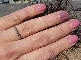 14k white gold 5 diamond estate mid-century band