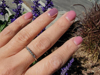 14k white gold 5 diamond estate mid-century band