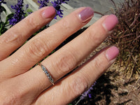 14k white gold 5 diamond estate mid-century band