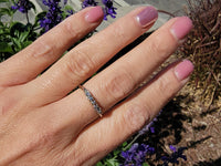 14k white gold 5 diamond estate mid-century band