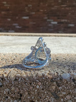 platinum Aquamarine & Diamond estate ring