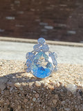 platinum Aquamarine & Diamond estate ring