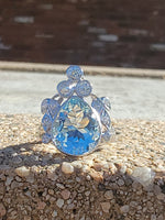 platinum Aquamarine & Diamond estate ring