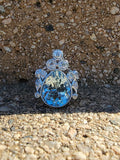 platinum Aquamarine & Diamond estate ring