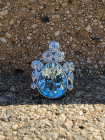 platinum Aquamarine & Diamond estate ring