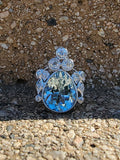 platinum Aquamarine & Diamond estate ring