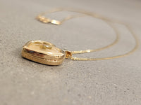 14k yellow gold estate clover heart locket pendant necklace