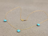 14k yellow gold oval turquoise heart 💙 necklace pendant