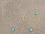 14k yellow gold oval turquoise heart 💙 necklace pendant