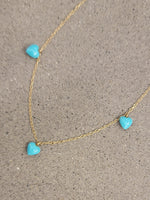 14k yellow gold oval turquoise heart 💙 necklace pendant