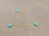 14k yellow gold oval turquoise heart 💙 necklace pendant