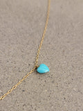 14k yellow gold oval turquoise heart 💙 necklace pendant