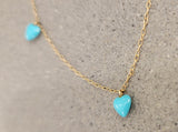14k yellow gold oval turquoise heart 💙 necklace pendant