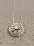 Platinum & 14k white gold Deco diamond slide necklace pendant