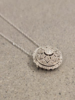 Platinum & 14k white gold Deco diamond slide necklace pendant