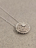 Platinum & 14k white gold Deco diamond slide necklace pendant