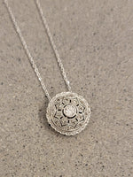 Platinum & 14k white gold Deco diamond slide necklace pendant