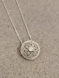 Platinum & 14k white gold Deco diamond slide necklace pendant