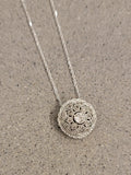 Platinum & 14k white gold Deco diamond slide necklace pendant