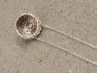 Platinum & 14k white gold Deco diamond slide necklace pendant