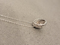 Platinum & 14k white gold Deco diamond slide necklace pendant