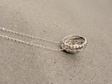 Platinum & 14k white gold Deco diamond slide necklace pendant
