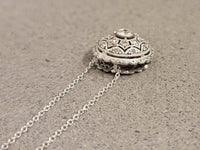 Platinum & 14k white gold Deco diamond slide necklace pendant