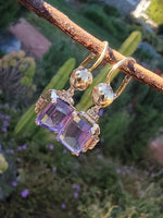 14k -18k gold estate amethyst earrings