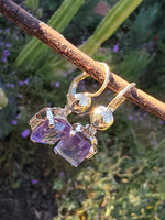 14k -18k gold estate amethyst earrings