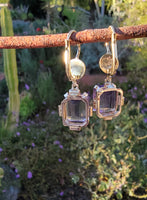 14k -18k gold estate amethyst earrings