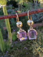 14k -18k gold estate amethyst earrings