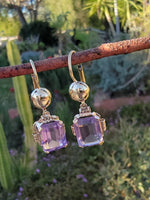 14k -18k gold estate amethyst earrings