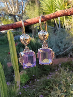14k -18k gold estate amethyst earrings